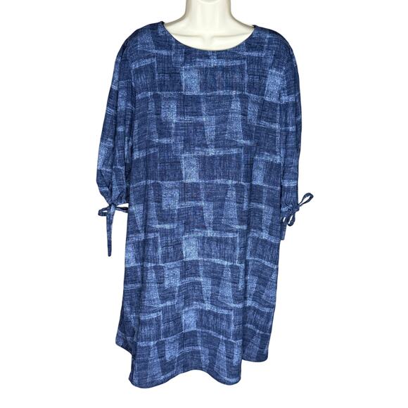 Mossimo Dresses & Skirts - Mossimo Blue Tie Sleeve Shift Dress XXL NWT
